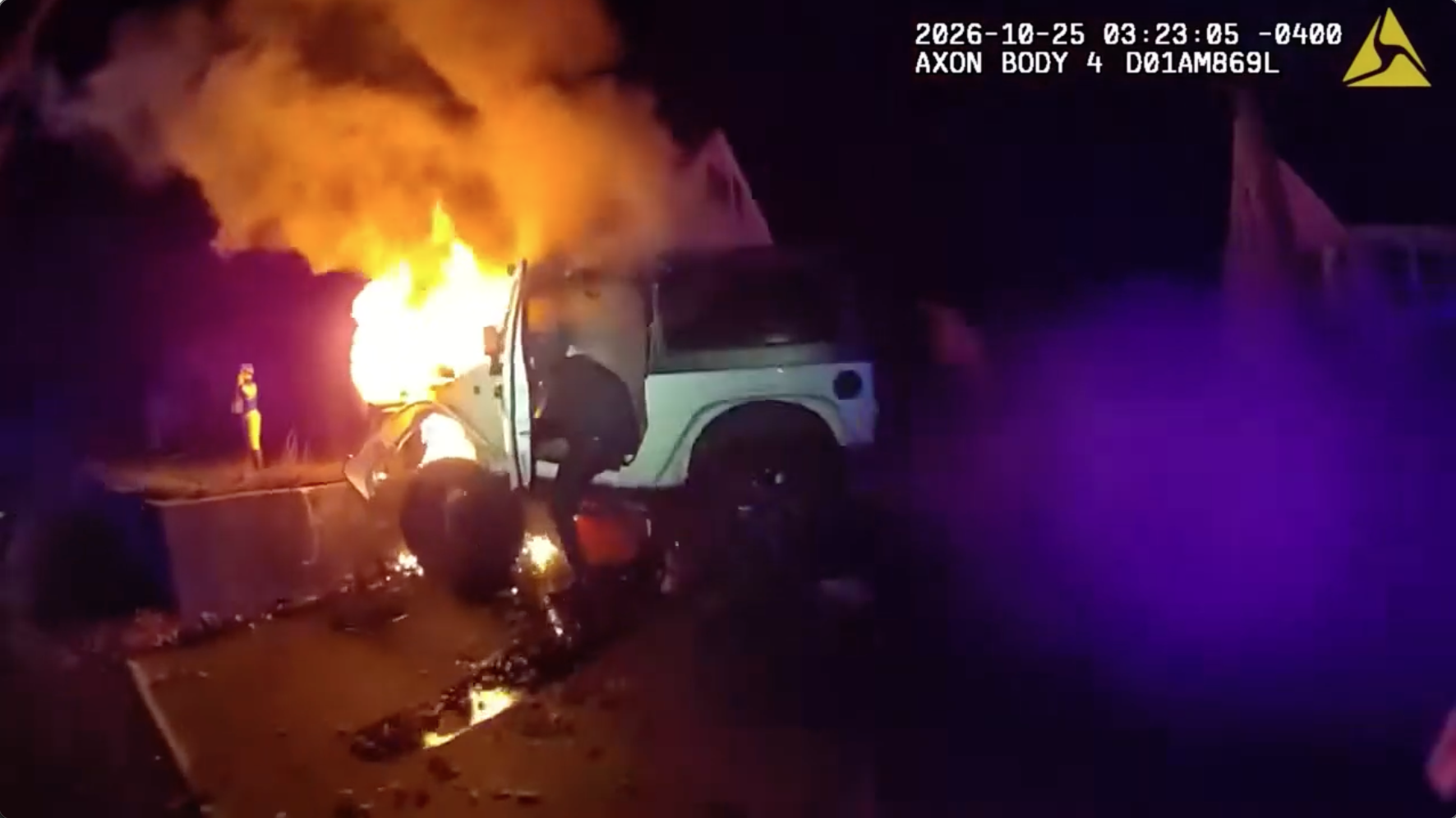 Bodycam video shows police rescuing man from burning Jeep after crash; driver facing multiple charges — FOX 9, Bloomington Community news